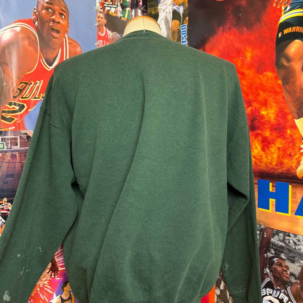 Vintage‎ 90s Disney Mickey Donald Goofy Embroidered Green Sweatshirt Sz 2XL - Picture 3 of 5